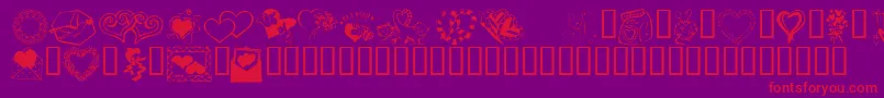 KrKatsGotANewValentine Font – Red Fonts on Purple Background