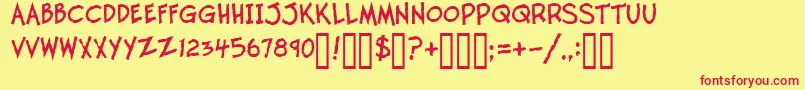 12tonfishstick Font – Red Fonts on Yellow Background
