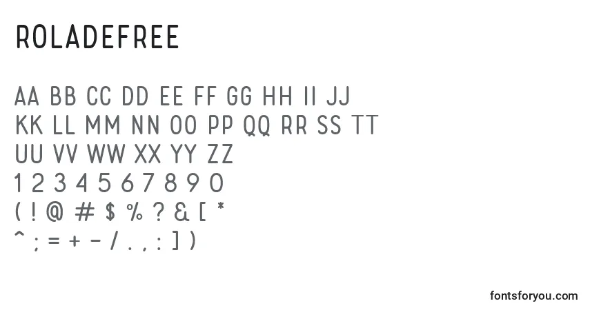Шрифт RoladeFree – алфавит, цифры, специальные символы
