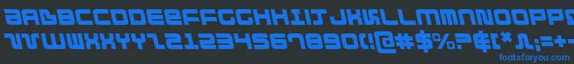 フォントDirektorLeftalic – 黒い背景に青い文字
