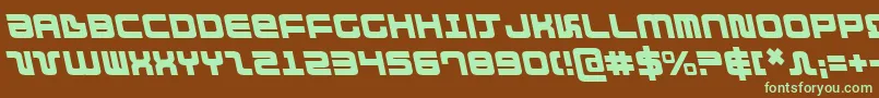 DirektorLeftalic-fontti – vihreät fontit ruskealla taustalla