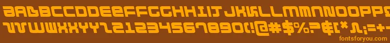 フォントDirektorLeftalic – オレンジ色の文字が茶色の背景にあります。