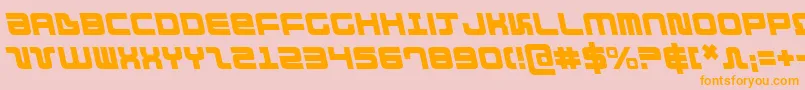 DirektorLeftalic-fontti – oranssit fontit vaaleanpunaisella taustalla
