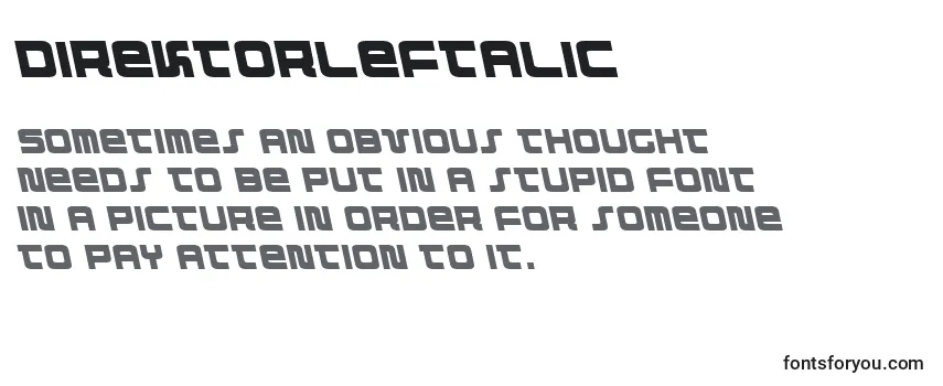Review of the DirektorLeftalic Font