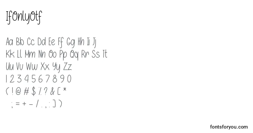 Шрифт IfOnlyOtf – алфавит, цифры, специальные символы