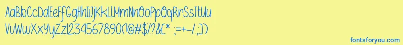 IfOnlyOtf-Schriftart – Blaue Schriften auf gelbem Hintergrund