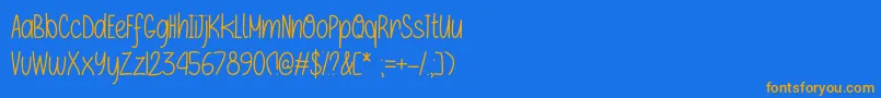 IfOnlyOtf-Schriftart – Orangefarbene Schriften auf blauem Hintergrund