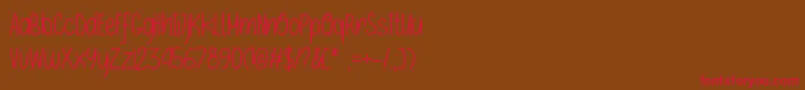 フォントIfOnlyOtf – 赤い文字が茶色の背景にあります。