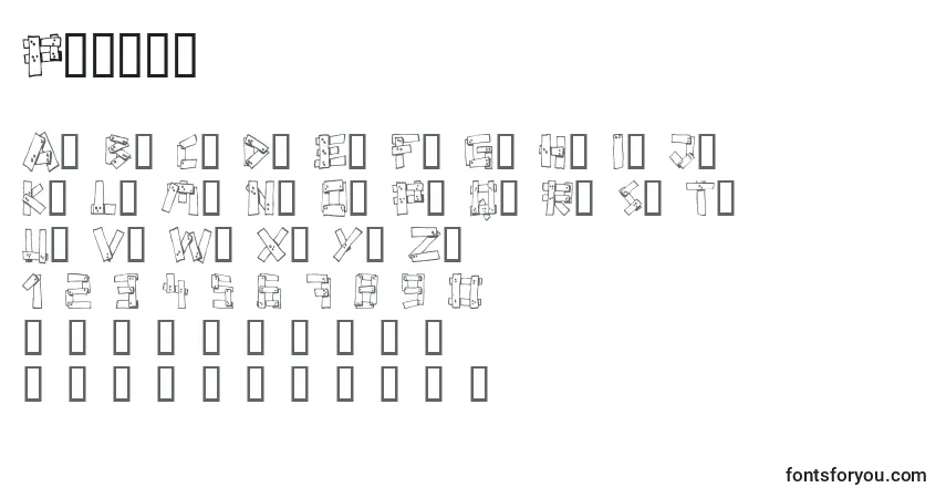 A fonte Planks – alfabeto, números, caracteres especiais