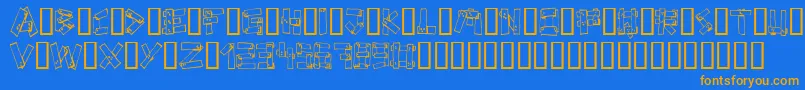Planks Font – Orange Fonts on Blue Background
