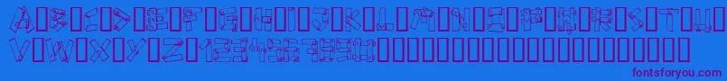 Planks Font – Purple Fonts on Blue Background