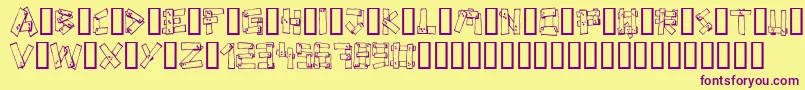 Planks Font – Purple Fonts on Yellow Background