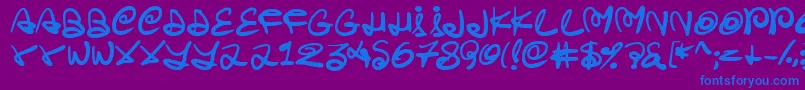 Swirlstory Font – Blue Fonts on Purple Background