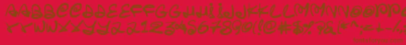 Swirlstory Font – Brown Fonts on Red Background