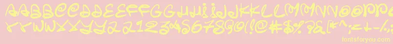 Swirlstory Font – Yellow Fonts on Pink Background