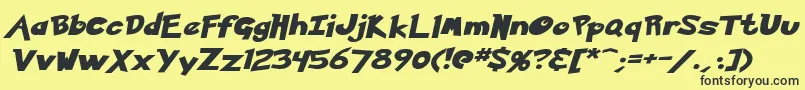 Fonte KetchumItalic – fontes pretas em um fundo amarelo