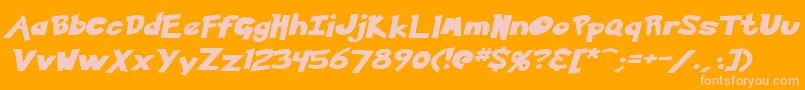 Fonte KetchumItalic – fontes rosa em um fundo laranja