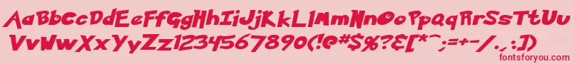 Fonte KetchumItalic – fontes vermelhas em um fundo rosa