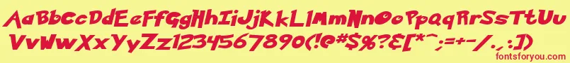 KetchumItalic Font – Red Fonts on Yellow Background