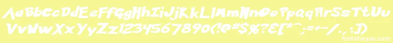 KetchumItalicフォントについての詳細 フォントKetchumItalic – 黄色い背景に白い文字