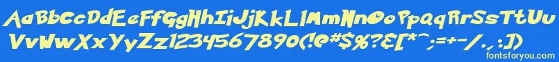 フォントKetchumItalic – 黄色の文字、青い背景