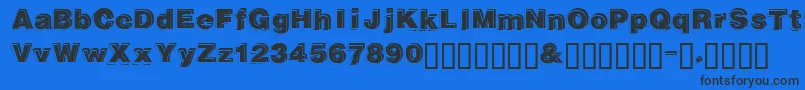 Gautsmotellowerleft Font – Black Fonts on Blue Background