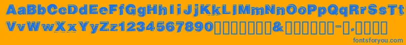 More about Gautsmotellowerleft Font Gautsmotellowerleft Font – Blue Fonts on Orange Background