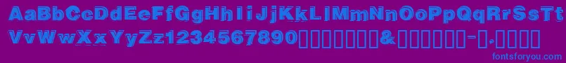 Шрифт Gautsmotellowerleft – синие шрифты на фиолетовом фоне