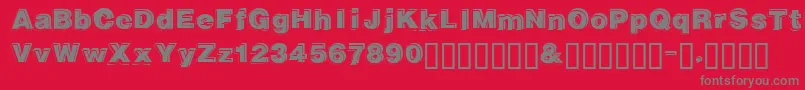 Gautsmotellowerleft-Schriftart – Graue Schriften auf rotem Hintergrund