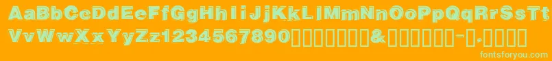 Gautsmotellowerleft Font – Green Fonts on Orange Background