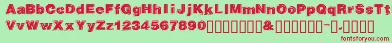 Gautsmotellowerleft Font – Red Fonts on Green Background