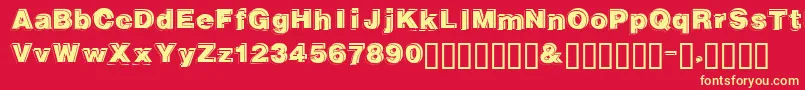 Gautsmotellowerleft Font – Yellow Fonts on Red Background