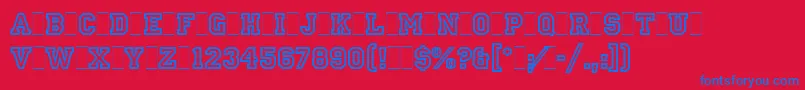 PrincetownLetPlain.1.0 Font – Blue Fonts on Red Background