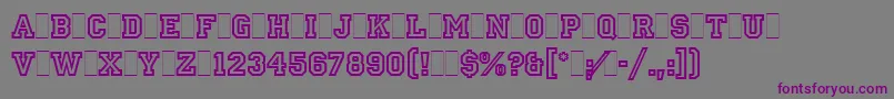 Czcionka PrincetownLetPlain.1.0 – fioletowe czcionki na szarym tle