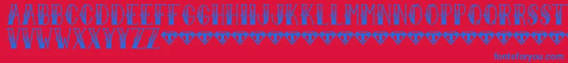 SailorLarryFade-fontti – siniset fontit punaisella taustalla