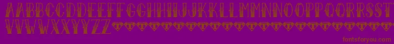 SailorLarryFade-fontti – ruskeat fontit violetilla taustalla