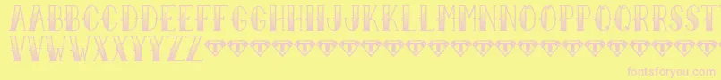 SailorLarryFade-fontti – vaaleanpunaiset fontit keltaisella taustalla