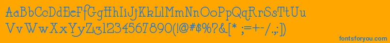 Daffadowndillynf Font – Blue Fonts on Orange Background