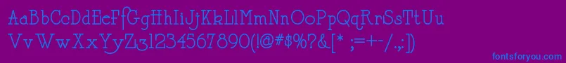 Daffadowndillynf Font – Blue Fonts on Purple Background