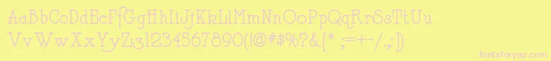 Daffadowndillynf Font – Pink Fonts on Yellow Background