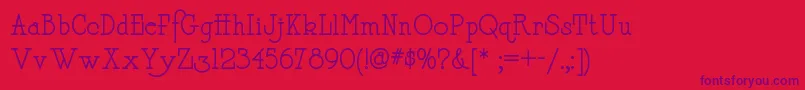 Daffadowndillynf Font – Purple Fonts on Red Background