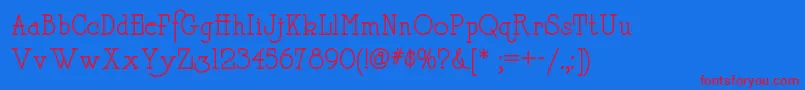 Daffadowndillynf-fontti – punaiset fontit sinisellä taustalla