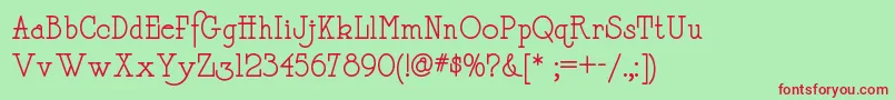 Daffadowndillynf Font – Red Fonts on Green Background