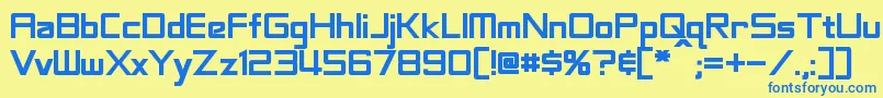 LabeoufBold Font – Blue Fonts on Yellow Background