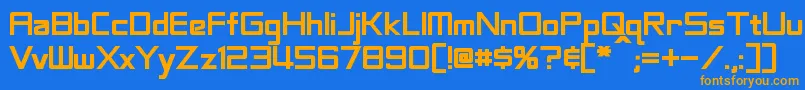 LabeoufBold Font – Orange Fonts on Blue Background
