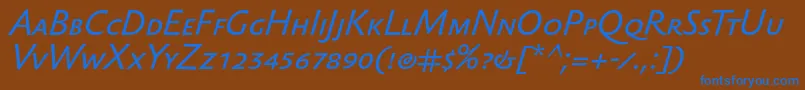SebastiantextscItalic Font – Blue Fonts on Brown Background