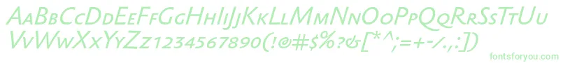 フォントSebastiantextscItalic – 白い背景に緑のフォント