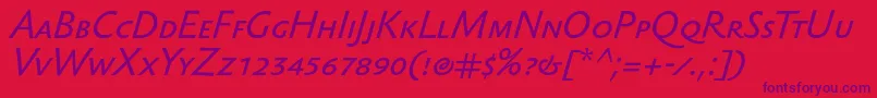 SebastiantextscItalic Font – Purple Fonts on Red Background