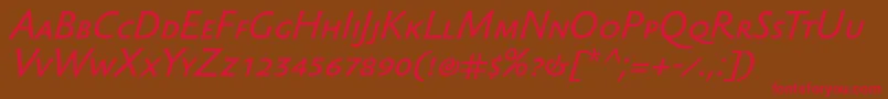 SebastiantextscItalic Font – Red Fonts on Brown Background