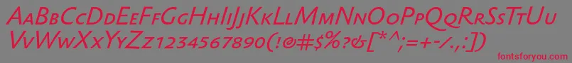 SebastiantextscItalic Font – Red Fonts on Gray Background
